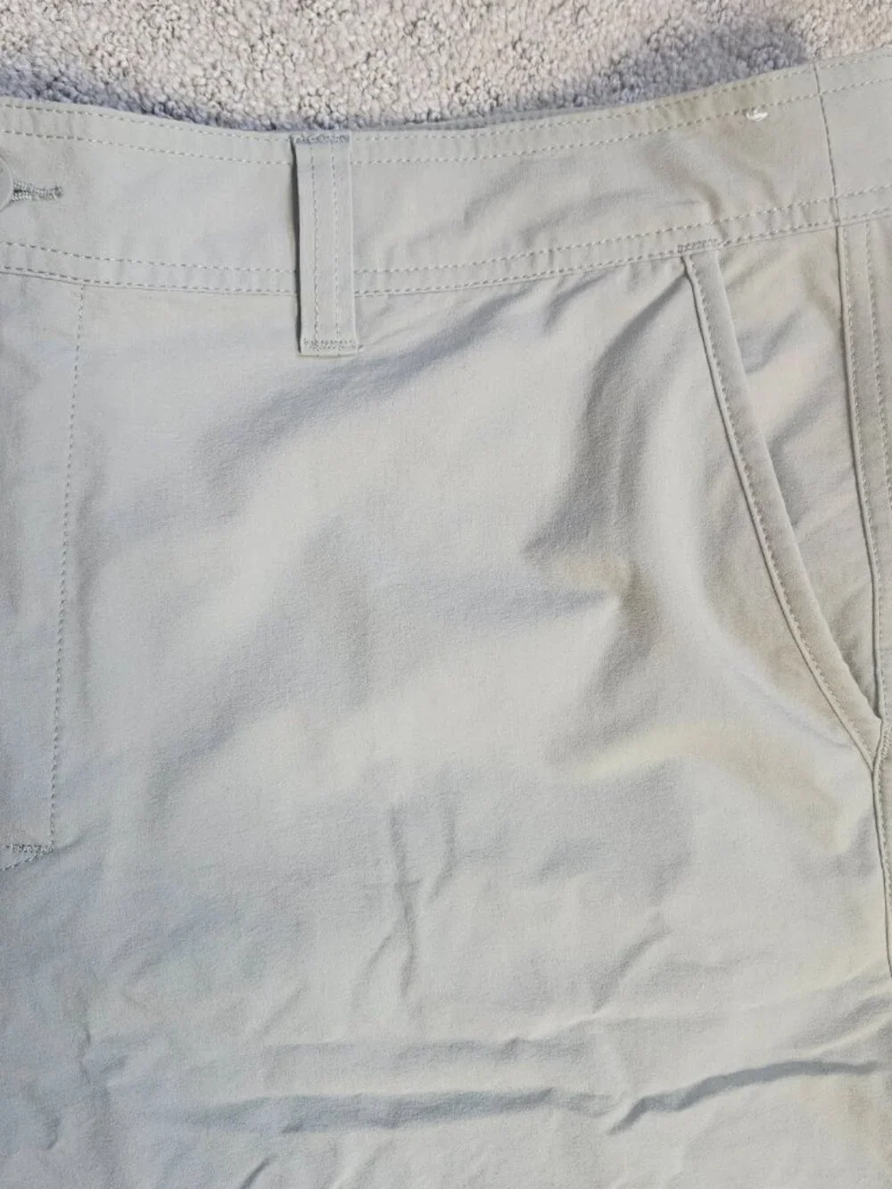 Patagonia Worn Wear Lightweight Shorts Men’s 40 Nylon Beige UPF 50+ Fish Outdoor
